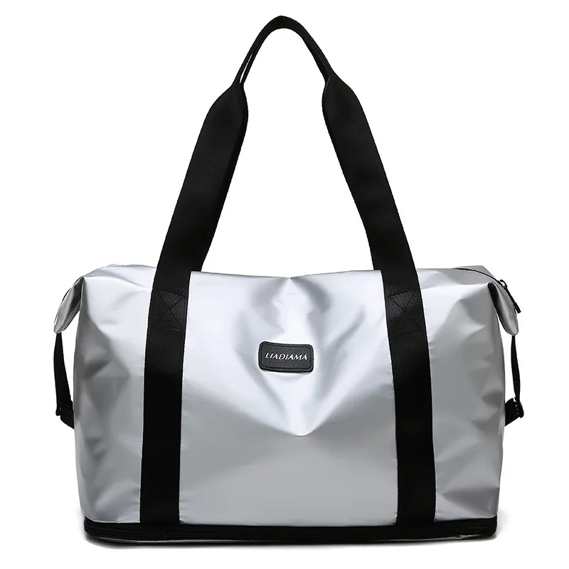 New Single-layer Expandable Trolley Travel Handbag - Silver