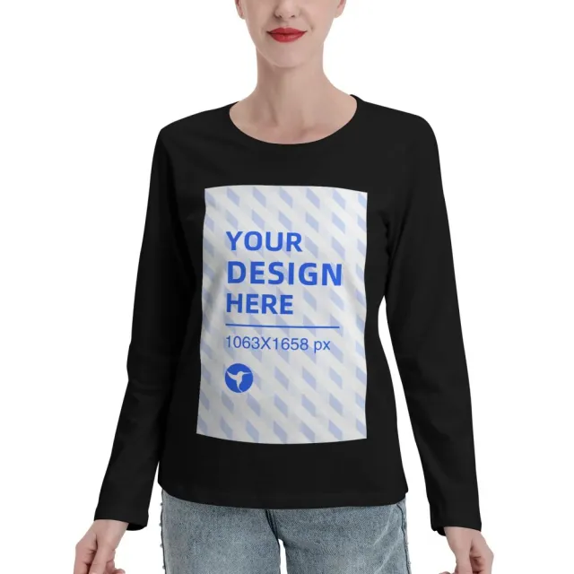 Women's Long Sleeve Crew Neck T Shirt Black - Shop at LoveMi