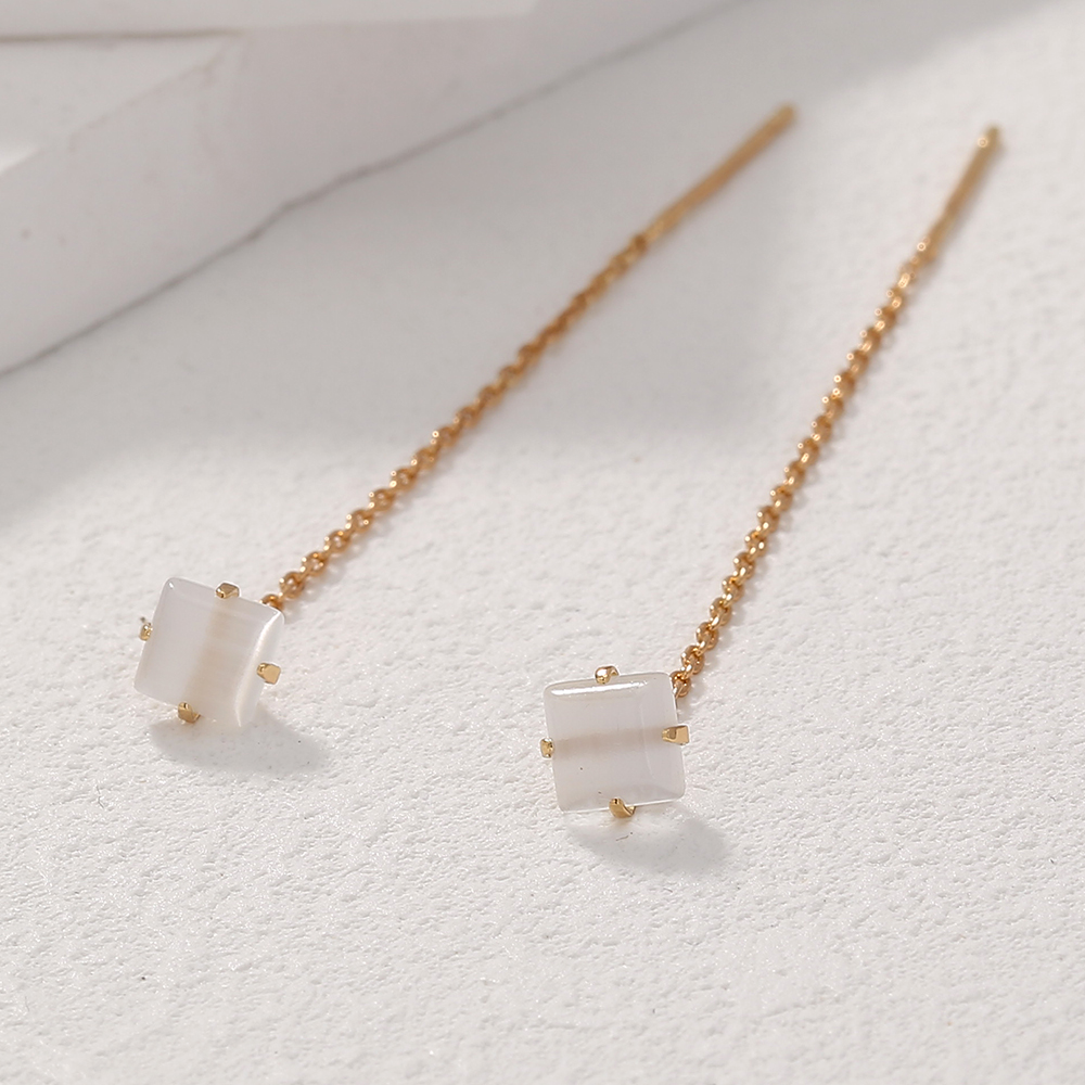 Soft Pure White Pendant Earrings, Simple Temperament Daily With Earrings Female