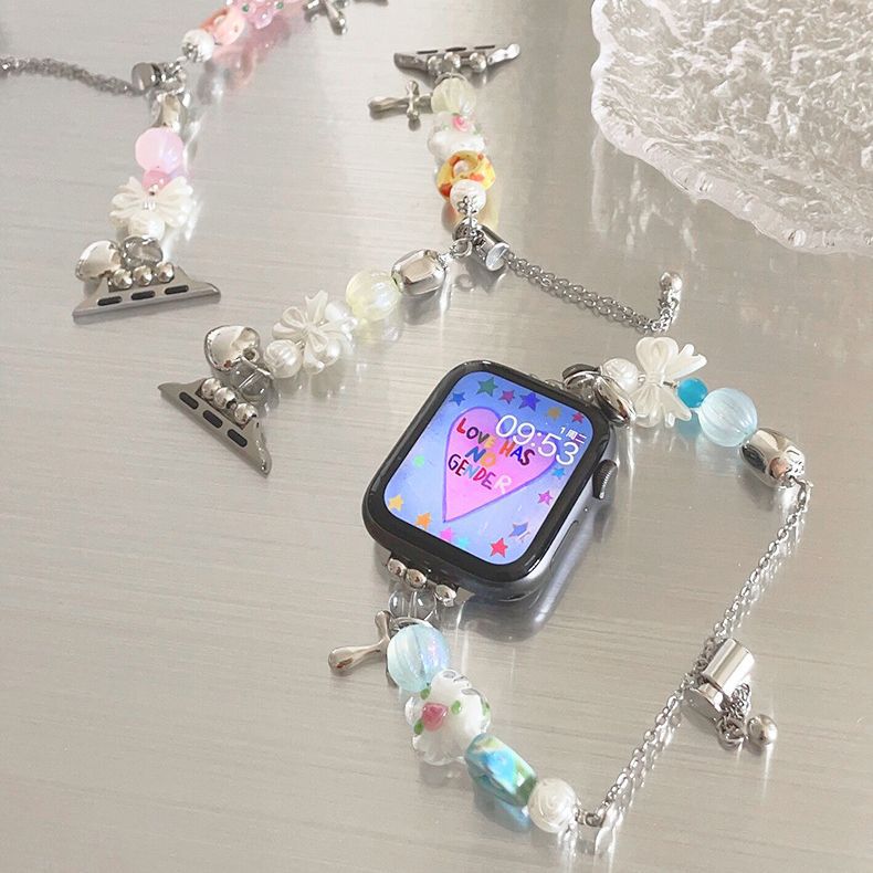 Bow Bracelet Beads Metal Chain Strap - Image 3