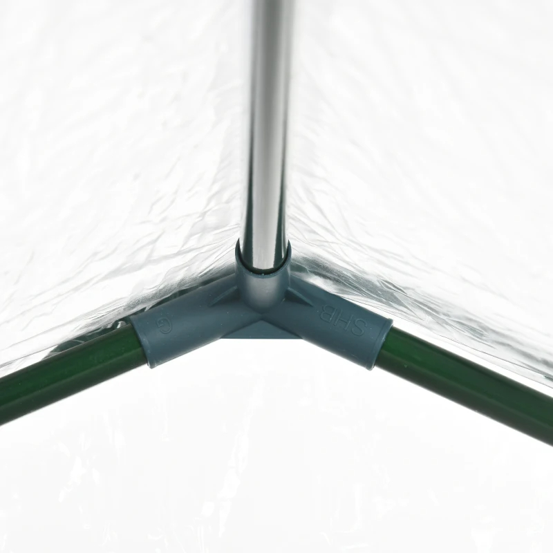 Portable Walk-in Greenhouse, Plastic Cover, Steel Frame Garden Hot House, Zipper Door, Top Vent For Flowers, Vegetables, Saplings, Tropical Plants, Clear