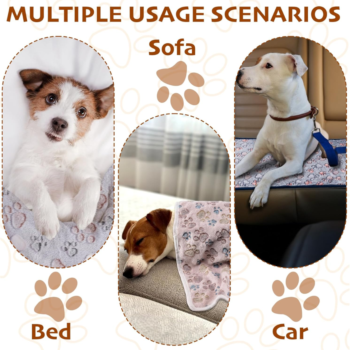 1 Pack 3 Blankets Fluffy Premium Fleece Soft Pet Blanket Flannel Throw For Cat Dog Puppy — foto 2
