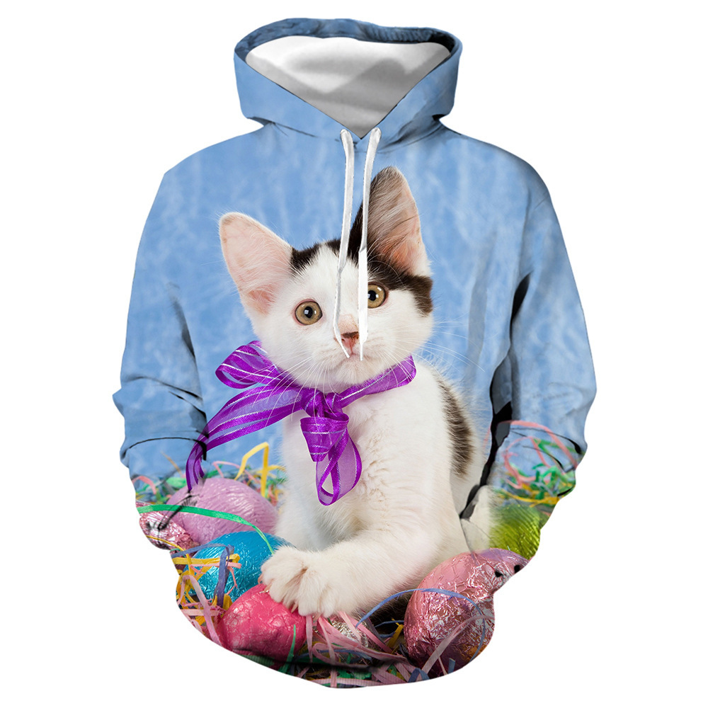 Title 4, 3D Printing Cute Kitten Series Hoodie Sweatshirt