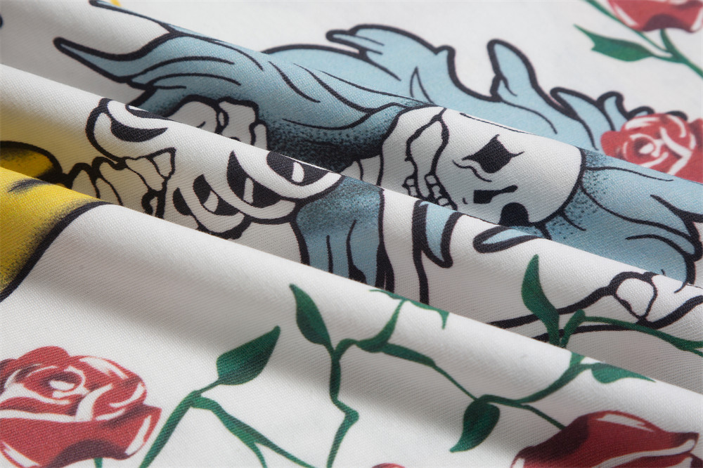 Hip Hop Skull Print Bottoming Short Sleeve T-Shirt