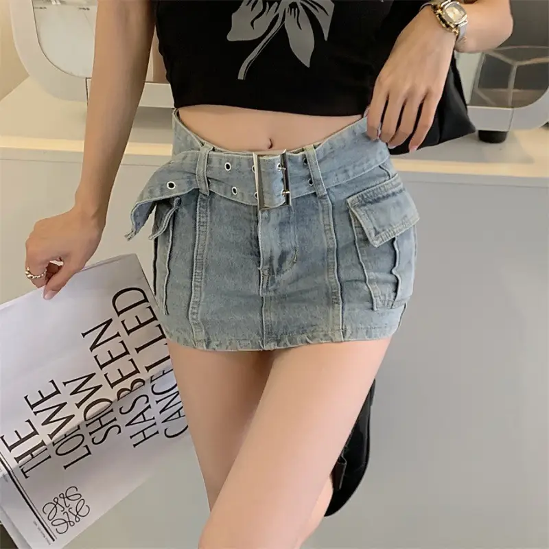 Women's Versatile High-waisted Skinny Denim Skirt