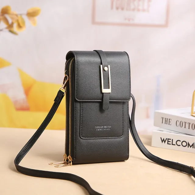 Crossbody Multifunctional Transparent Touch Screen Phone Bag Black - Shop at LoveMi