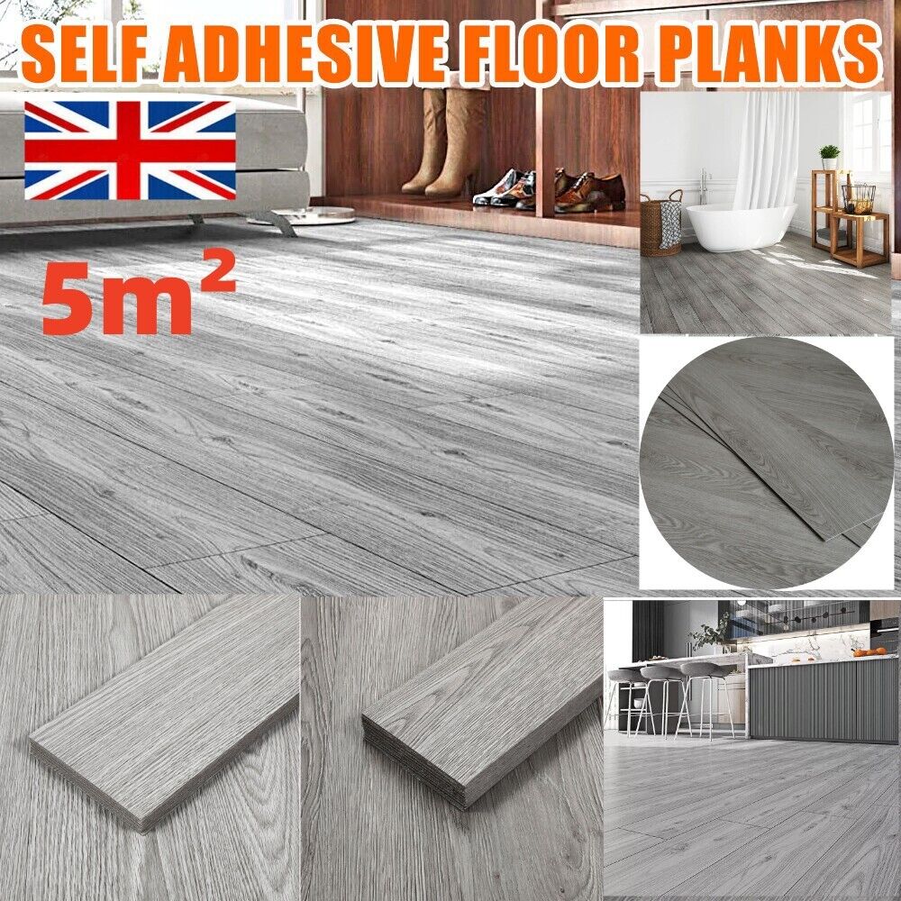 Floor Planks Tiles Self Adhesive Wood Effect Vinyl Flooring Bathroom Decor — image 6