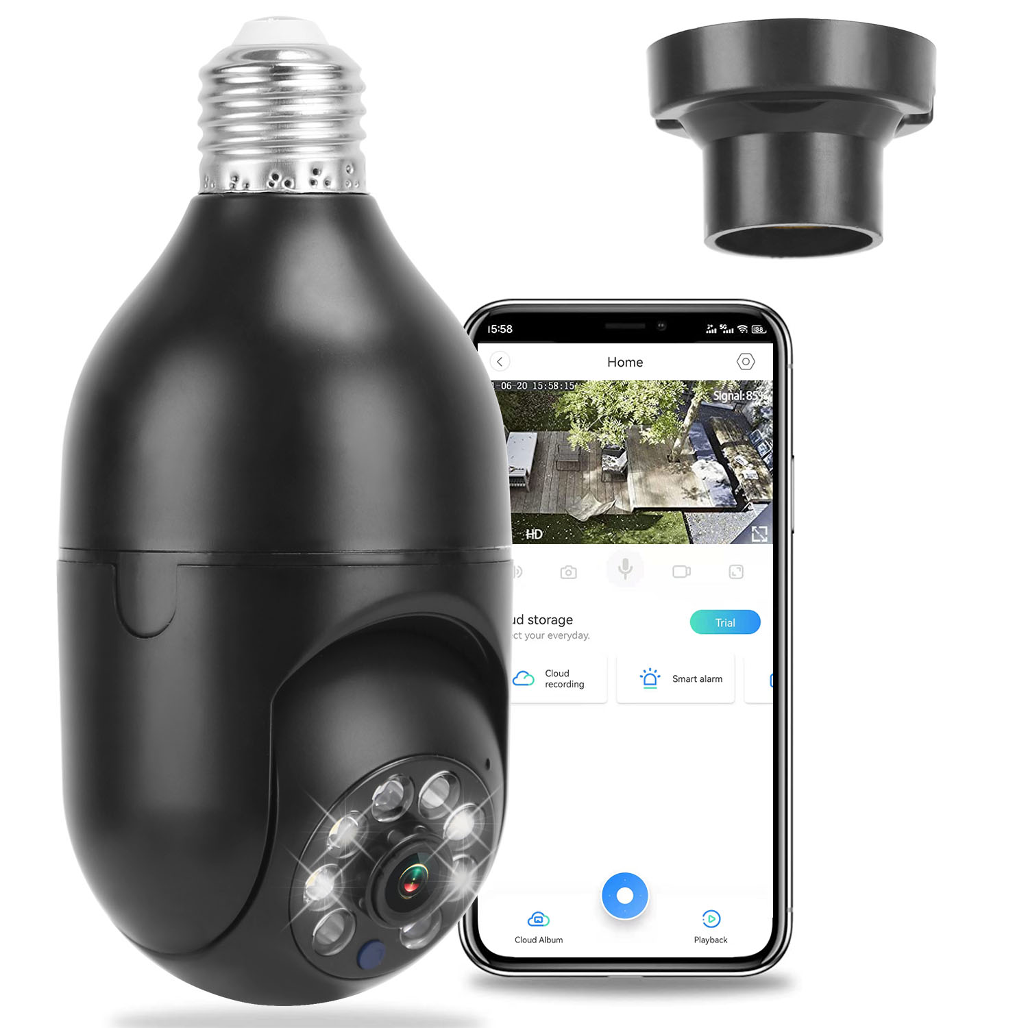 1Pc E27 WiFi Bulb Camera 1080P FHD WiFi IP Pan Tilt Security Surveillance Camera With Two-Way Audio Night Vision Motion Detection Function APP Control — foto 6