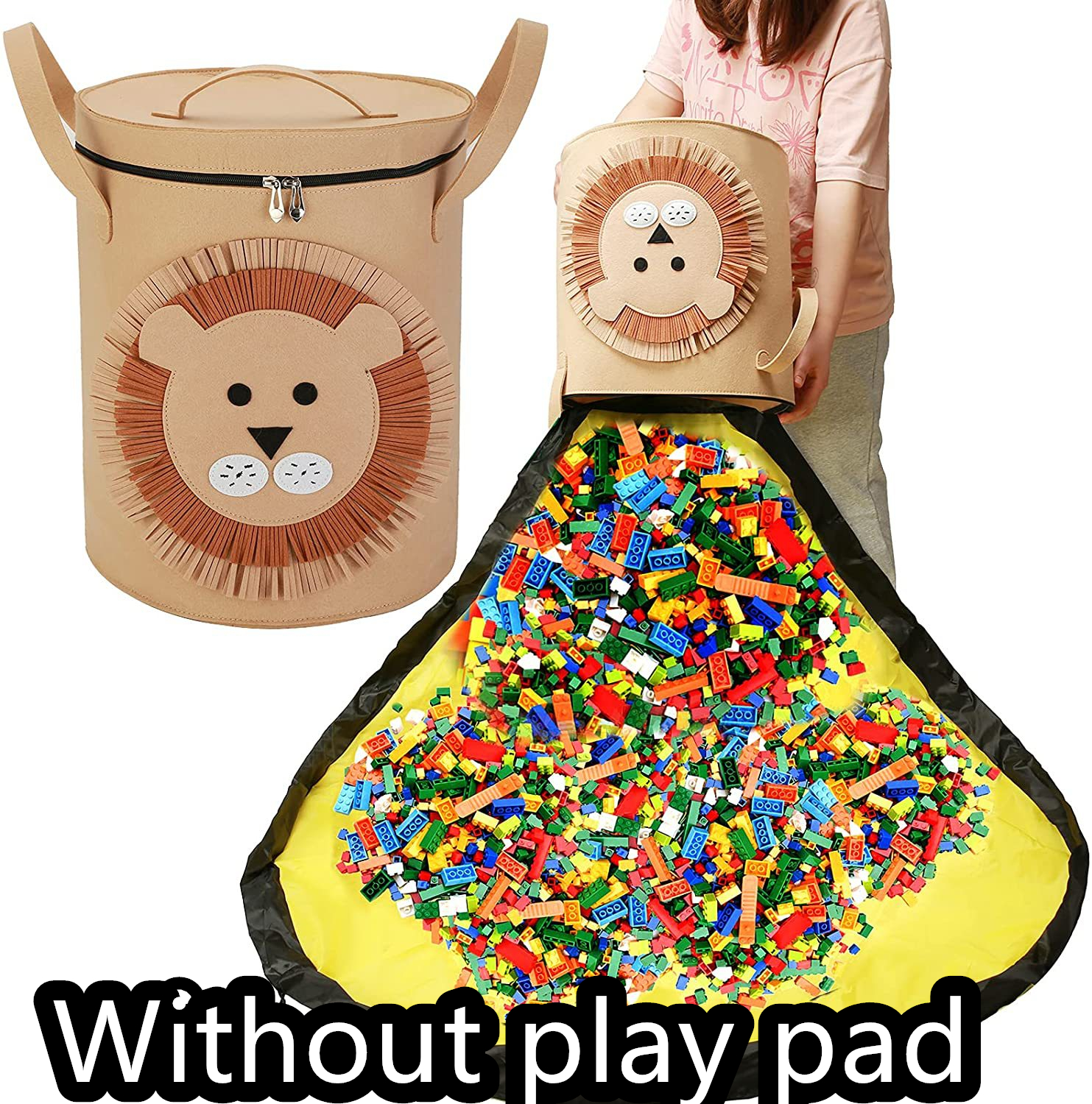 Felt Storage Bag Toy Play Mat 2 In 1 Pull Rope — foto 24