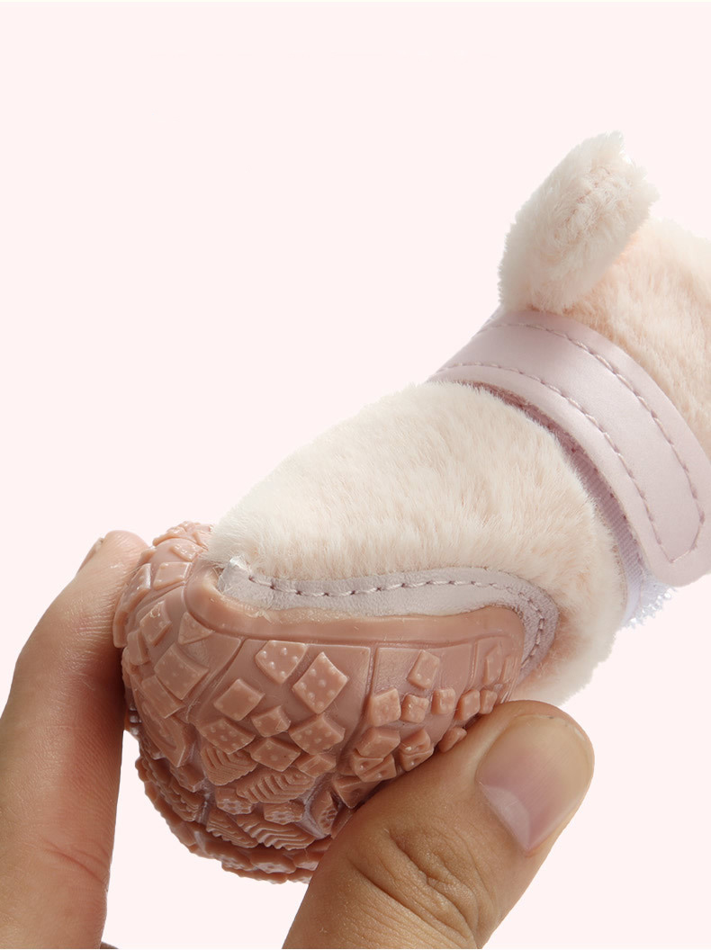 Title 4, Winter Dog Shoes Plush Dog Booties Cute Ear Dec...