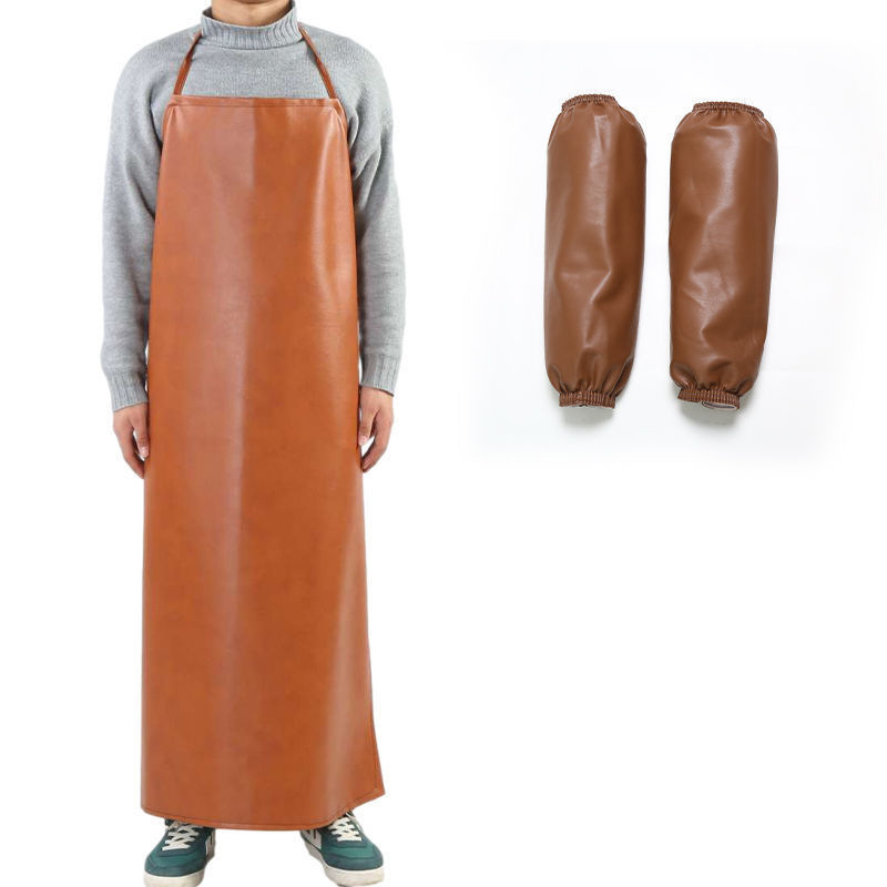 Title 7, PU Leather Oil Proof And Waterproof Apron Men