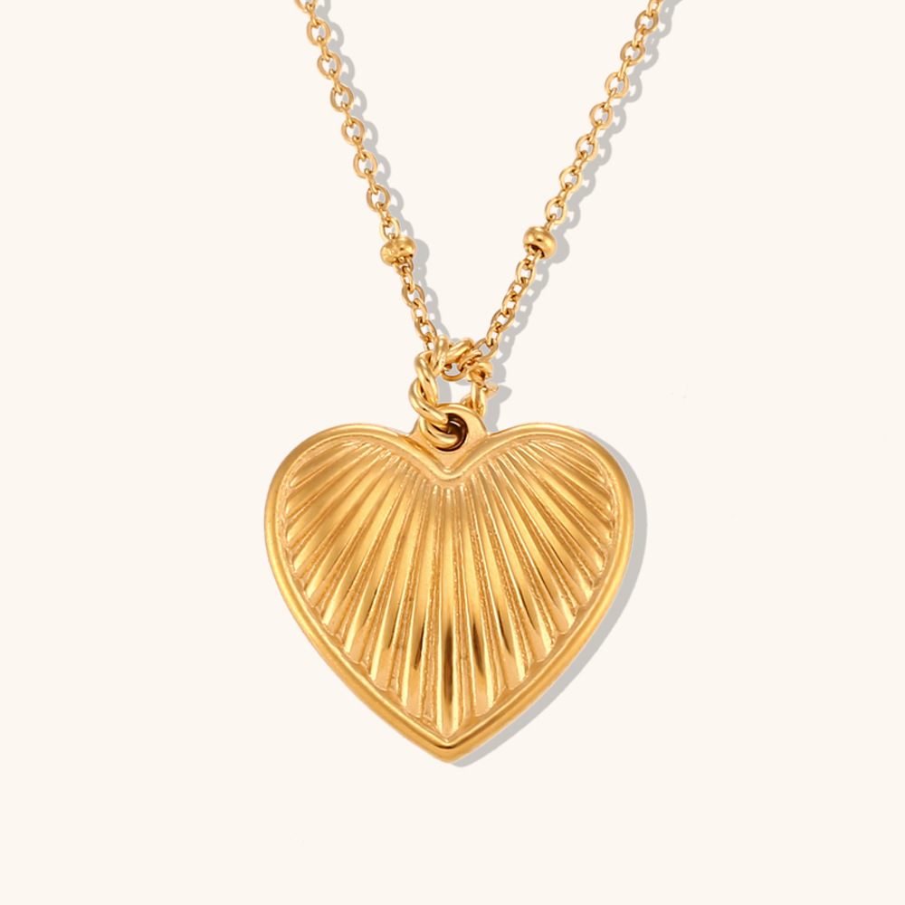 Title 2, Collana in oro 18K con pendente a cuore pesca a...