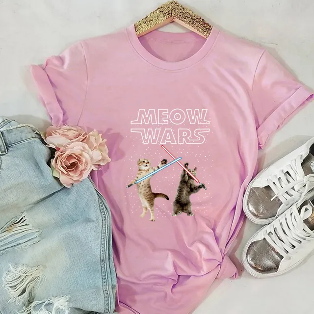 Women's Daisy Print Casual Top Short Sleeve T shirt Pink - Shop at LoveMi