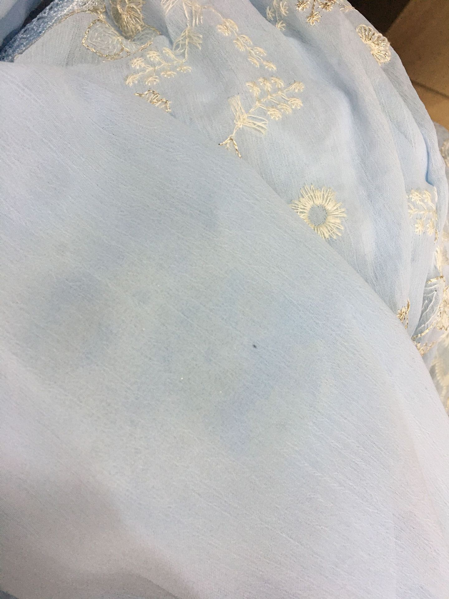 Embroidered Chiffon Long Sleeve Dress, picture 2 of 9