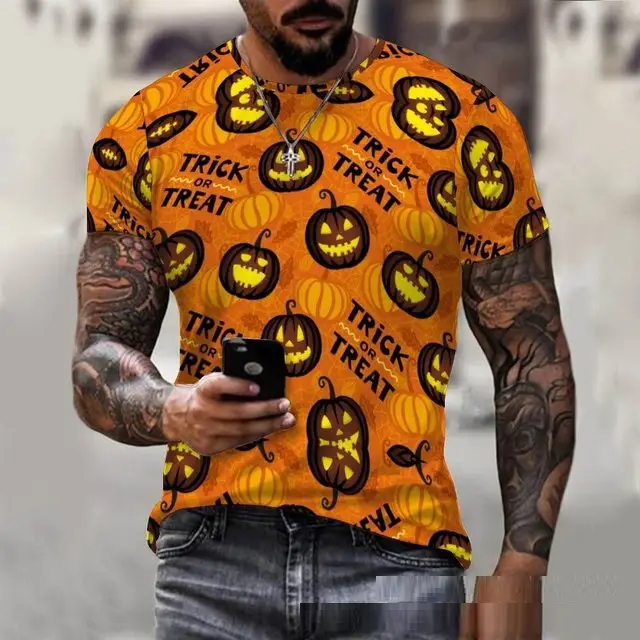 3D Short Sleeve Color Printed Men's T-shirt