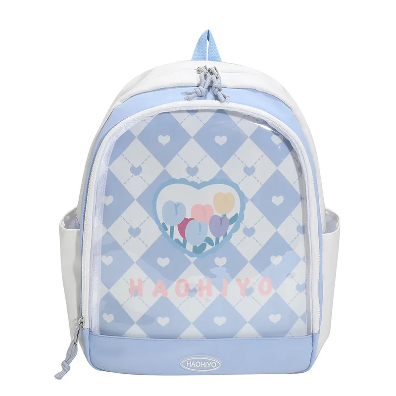 Fashion Women's Korean Style High School Backpack - Blue