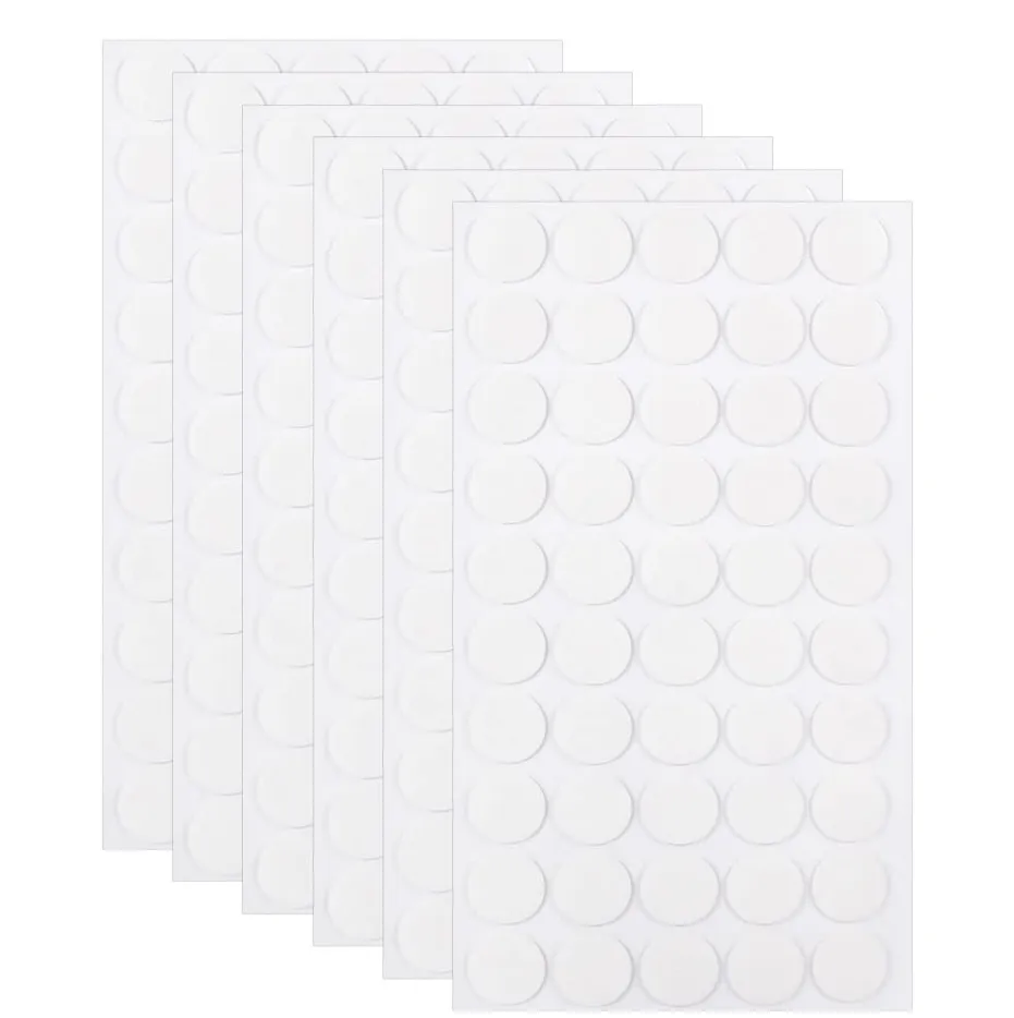 Double Sided Tape Stickers Clear Reusable Multipurpose Tape For Decoration 4 Sheets - Clear