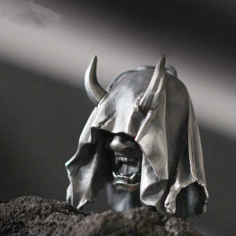 Fanged Demon Mask Pendant Retro Gothic