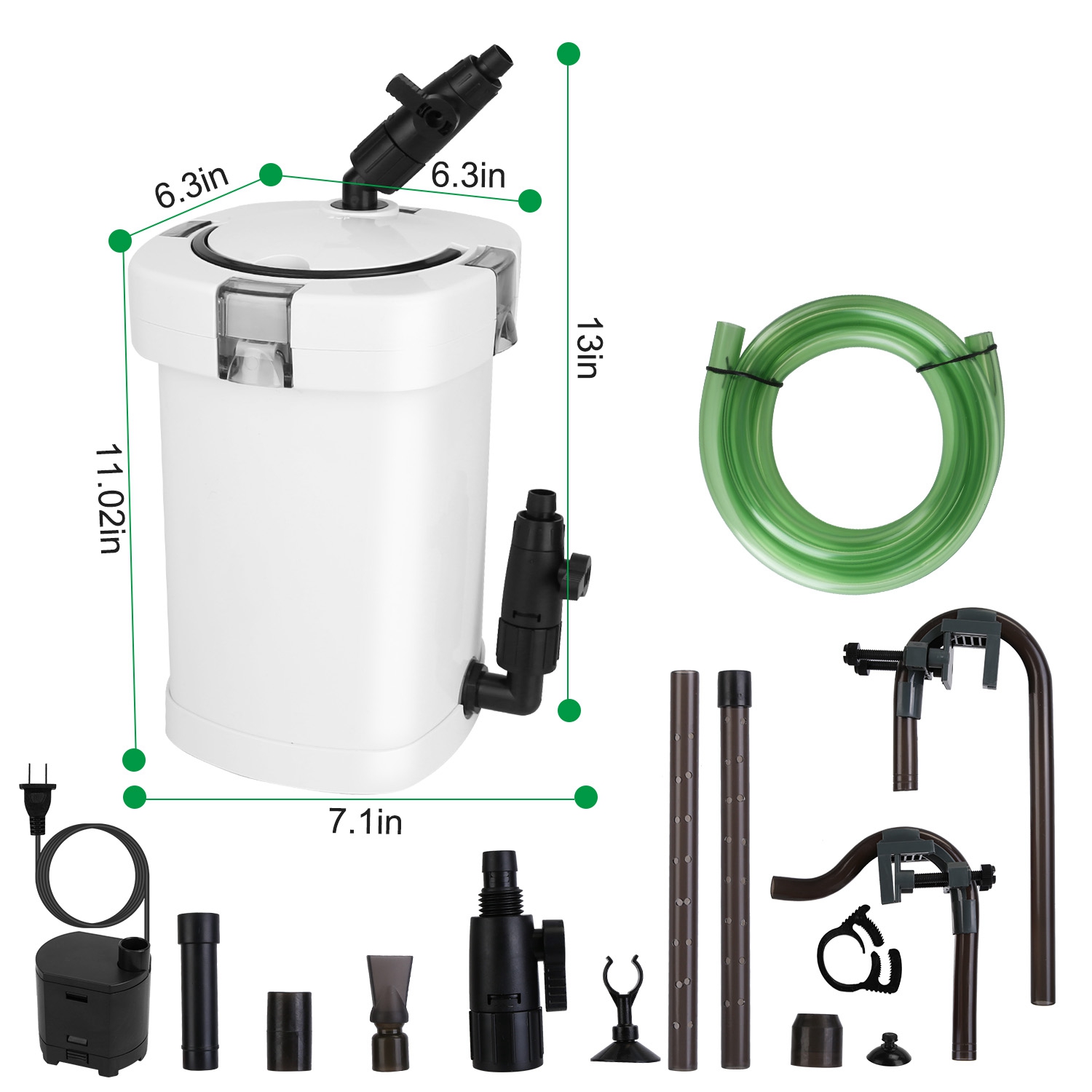 1Pc 3-Stage External Canister Filter For Aquarium Fish Tank With 600L-H Flow Rate 35.4in Max Height 6W Easy Installation Silent — foto 9