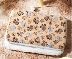Fashion Pet Cat Four Seasons Mat Blanket - Coffee Color Footprint - View 1
