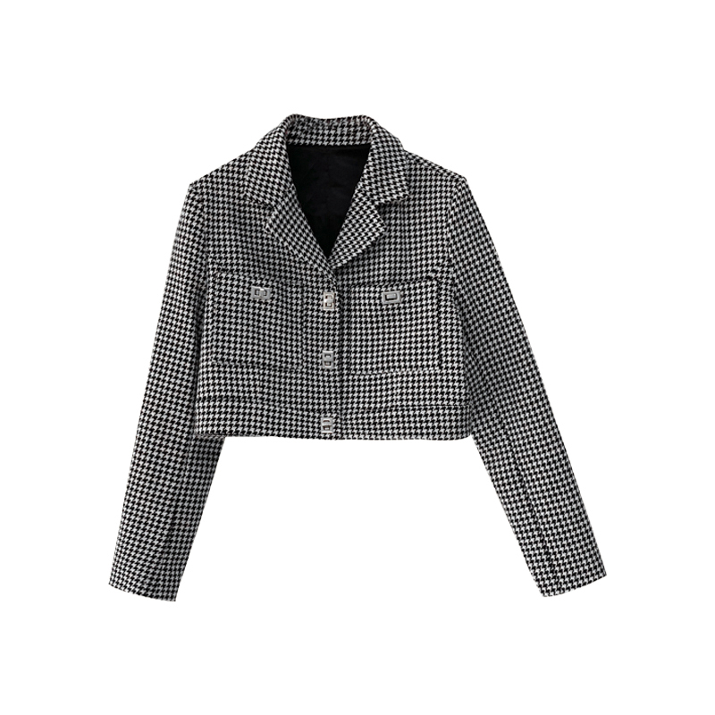 Title 6, Retro Thousand Bird Plaid Classic Lapel