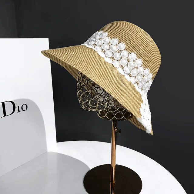 Sun UV Protection Lace Sunshade Fisherman Hat Foldable White - Shop at LoveMi