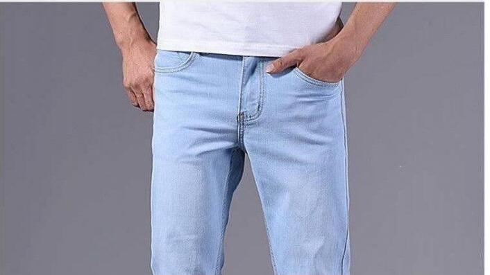 Title 6, Herren lockere Jeans hellblau Sommer ultradünn ...