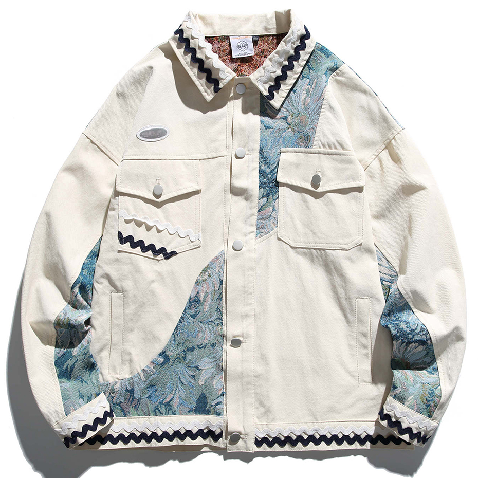 Men's Trendy Ethnic Style Stitching Work Jacket