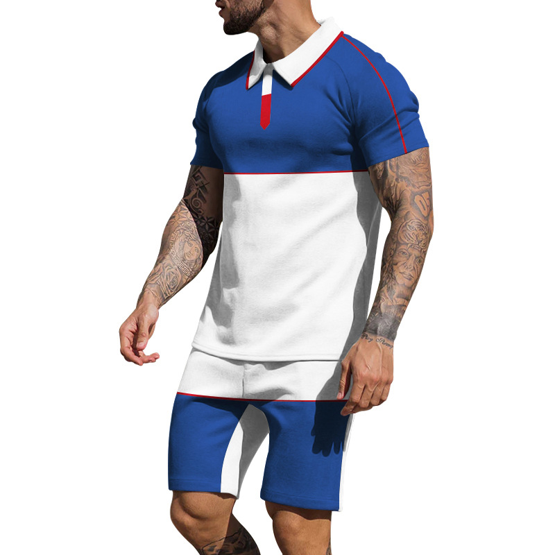 Title 11, Herren Sommer Sportset mit Colorblock Design. P...