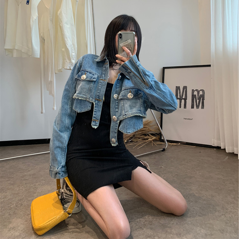 Light Blue Denim Jacket For Women - Image 4