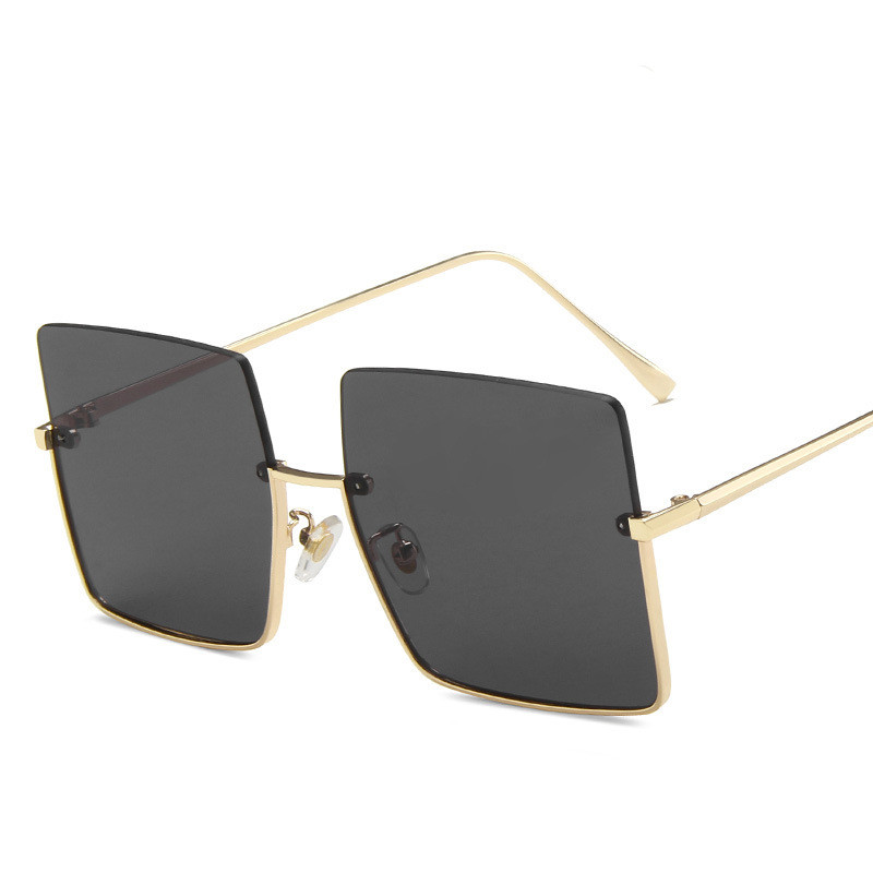 Title 8, Half-Frame Metal Trimmed Square Sunglasses