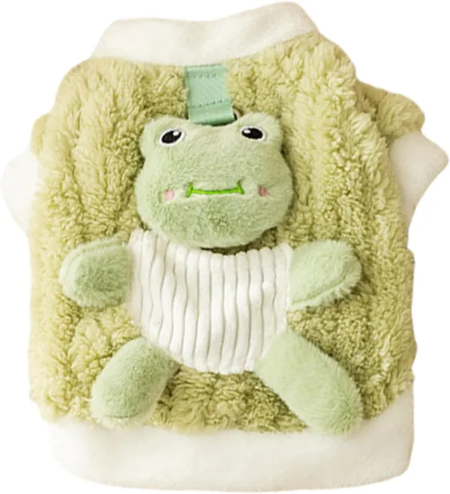 New Autumn And Winter Cute Frog Cartoon Small And Medium sized Dog Bear Hoodie Cat Teddy Pet Dog Clothes Green - Shop at LoveMi