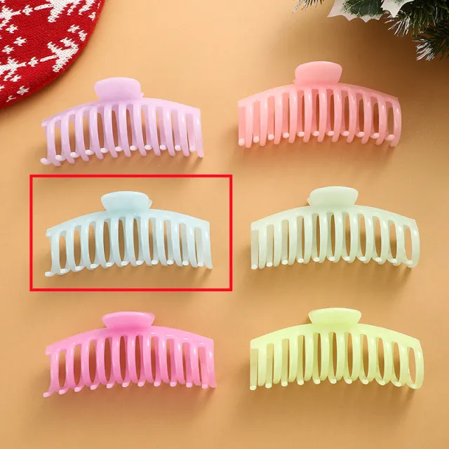 European And American Fluorescent Large Hair Claw Clip Female Headwear Blue - Shop at LoveMi