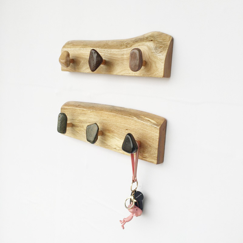 Title 4, Pebble Hook Creative Solid Wood Wall Hanging De...