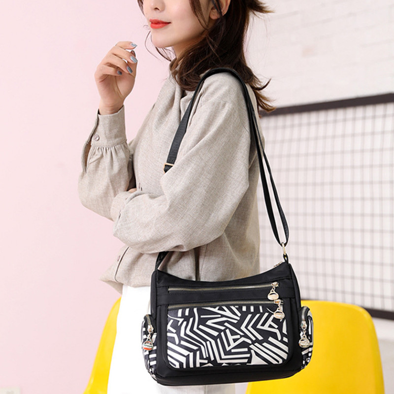 Ethnic Nylon Women's Bag Printed One Shoulder Diagonal Span