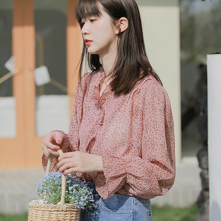 Temperament Long-sleeved Shirt Western Style Small Shirt Top