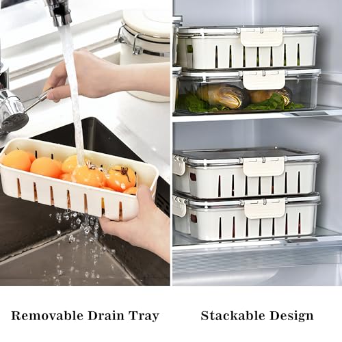 Vegetable Tray With Divided Lid And Handle. Divided Plate With Four Compartments. Portable Snack Storage Box. Stackable Snack Container. Refrigerated Food Container. Suitable For Fruits, Vegetables, A 6