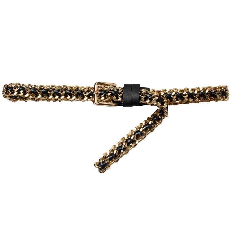 New Simple And Versatile Metal Woven Belt Female Belt With Dress Decoration Casual Fashion Waist Chain