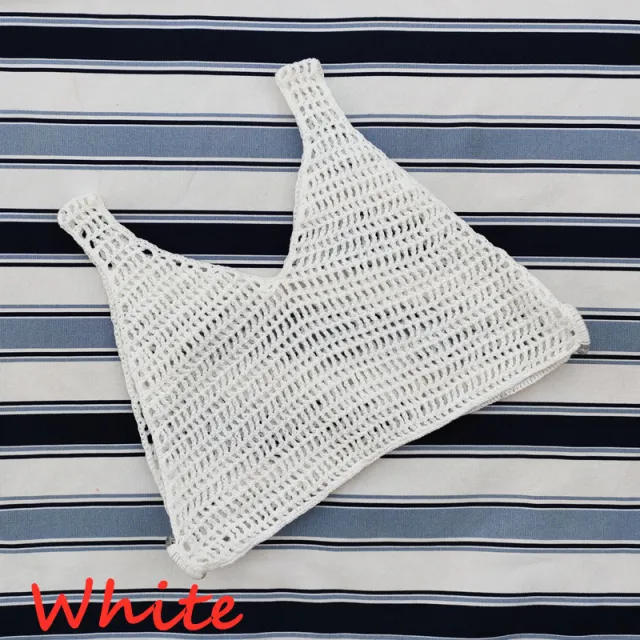 Handmade Crochet Bohemia Beach Bikini Smock Sunscreen White - Shop at LoveMi