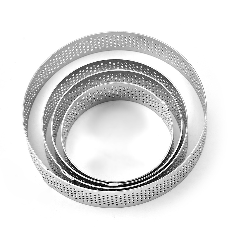 Title 2, 304 stainless steel perforated French ring tart...