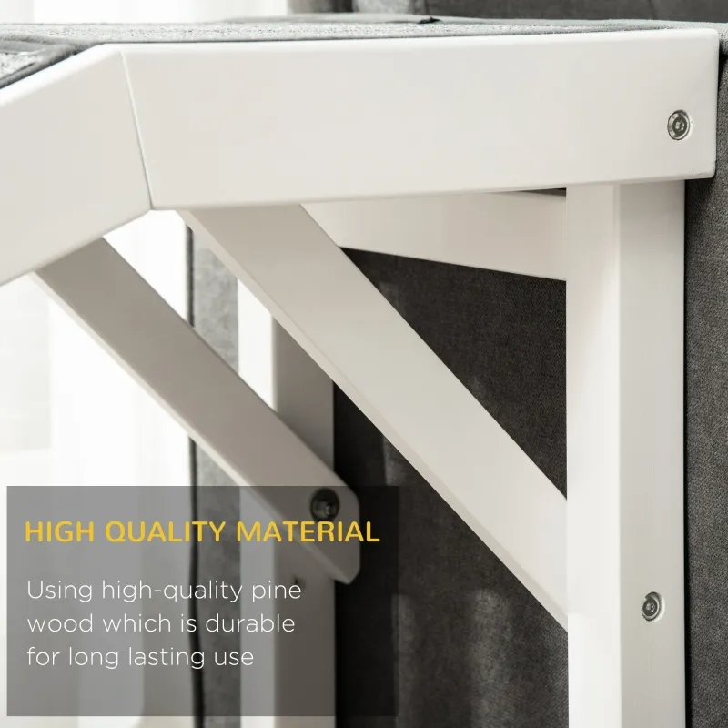 PawHut Dog Ramp Foldable With Non-slip Carpet Top Platform, Gray, White