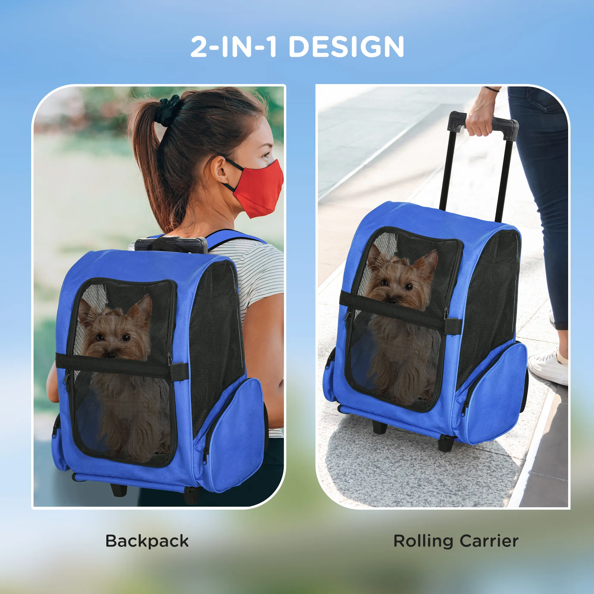 2 In 1 Pet Carrier Trolley