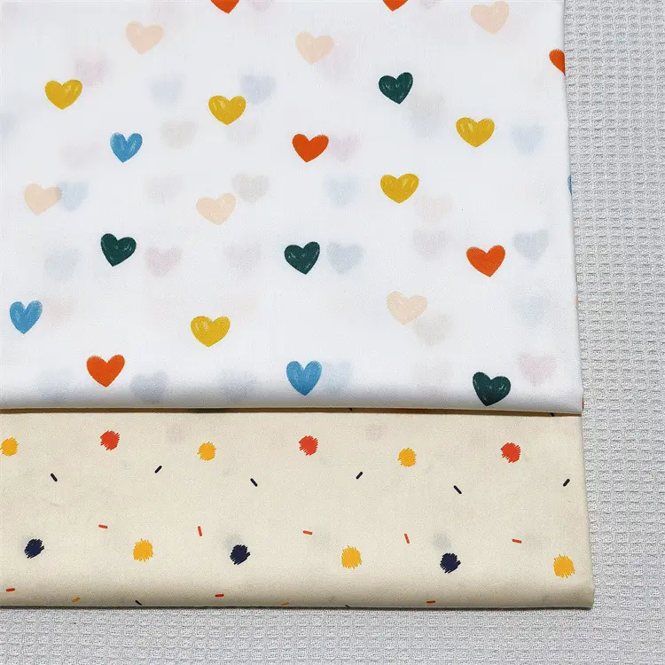 Color Geometric Heart-shaped Lines Polka Dot Cotton