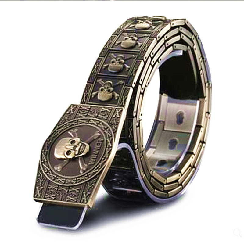 Title 4, Skeleton Metal Belt Casual Versatile Punk Motor...