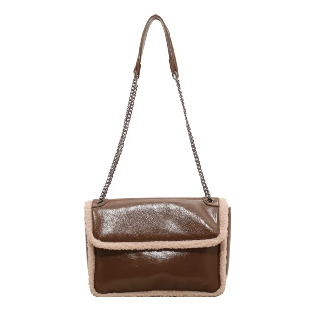 Autumn And Winter Casual Women's Bag Chain Crossbody Bag Coffee - Shop at LoveMi