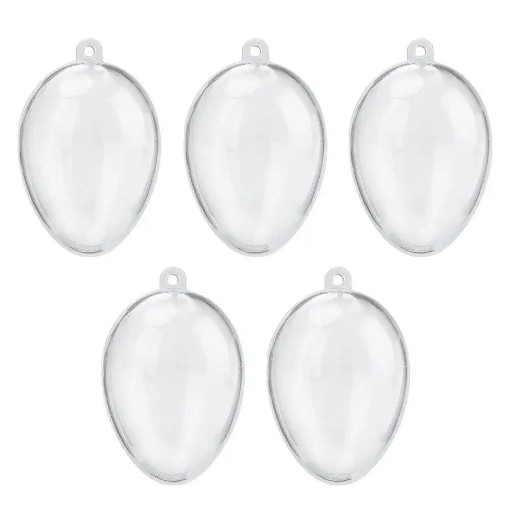 5-Piece Clear Plastic Fillable Christmas Ornaments for Holiday Tree Decor