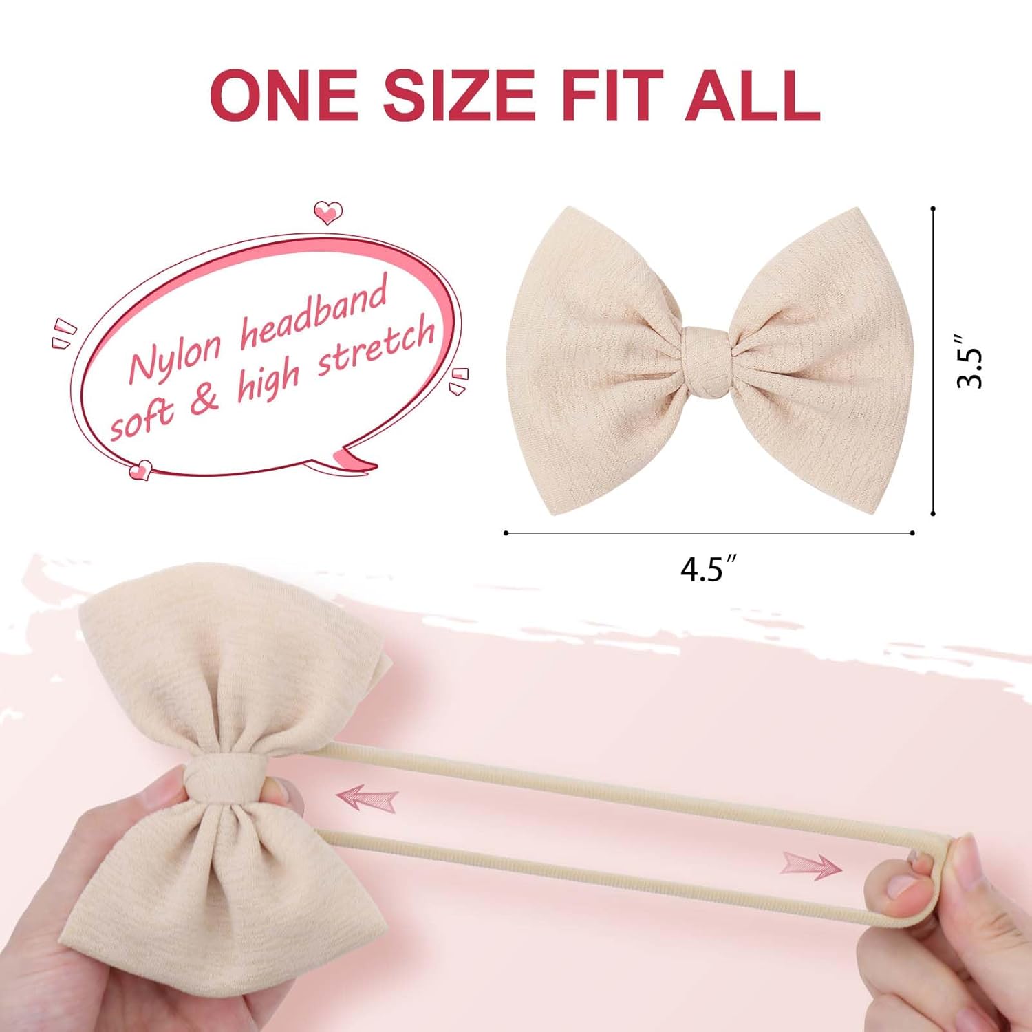 Soft Headbands Baby Girls Nylon Headband With Hair Bow Hairbands Hair Accessories For Newborn Infant Toddler Kids — foto 11
