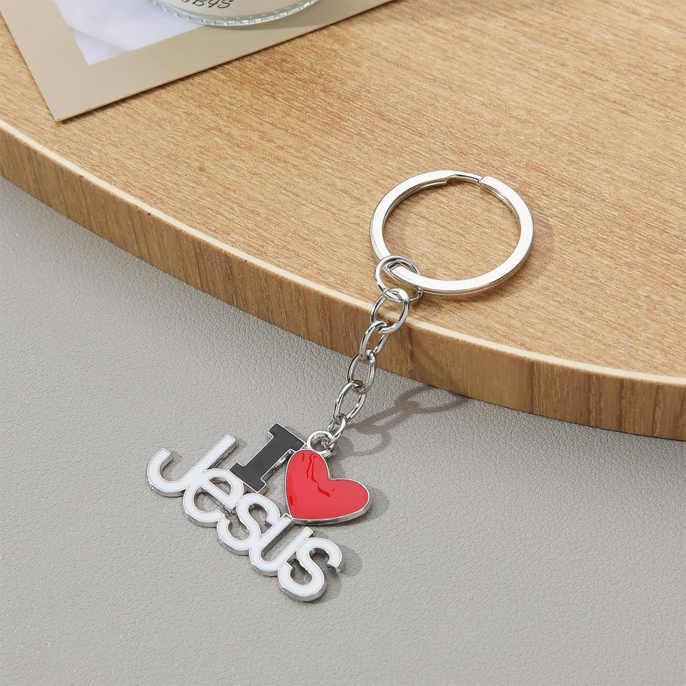 2pcs Jesus Pendants Keyrings Keychains Religious Door Car Ke