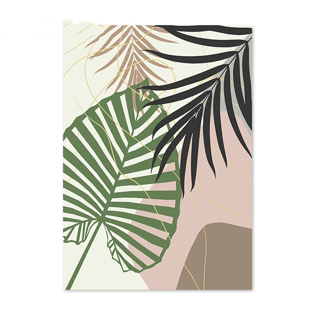 Title 2, Tropical Plant Leaf Wall Art Canvas Painting