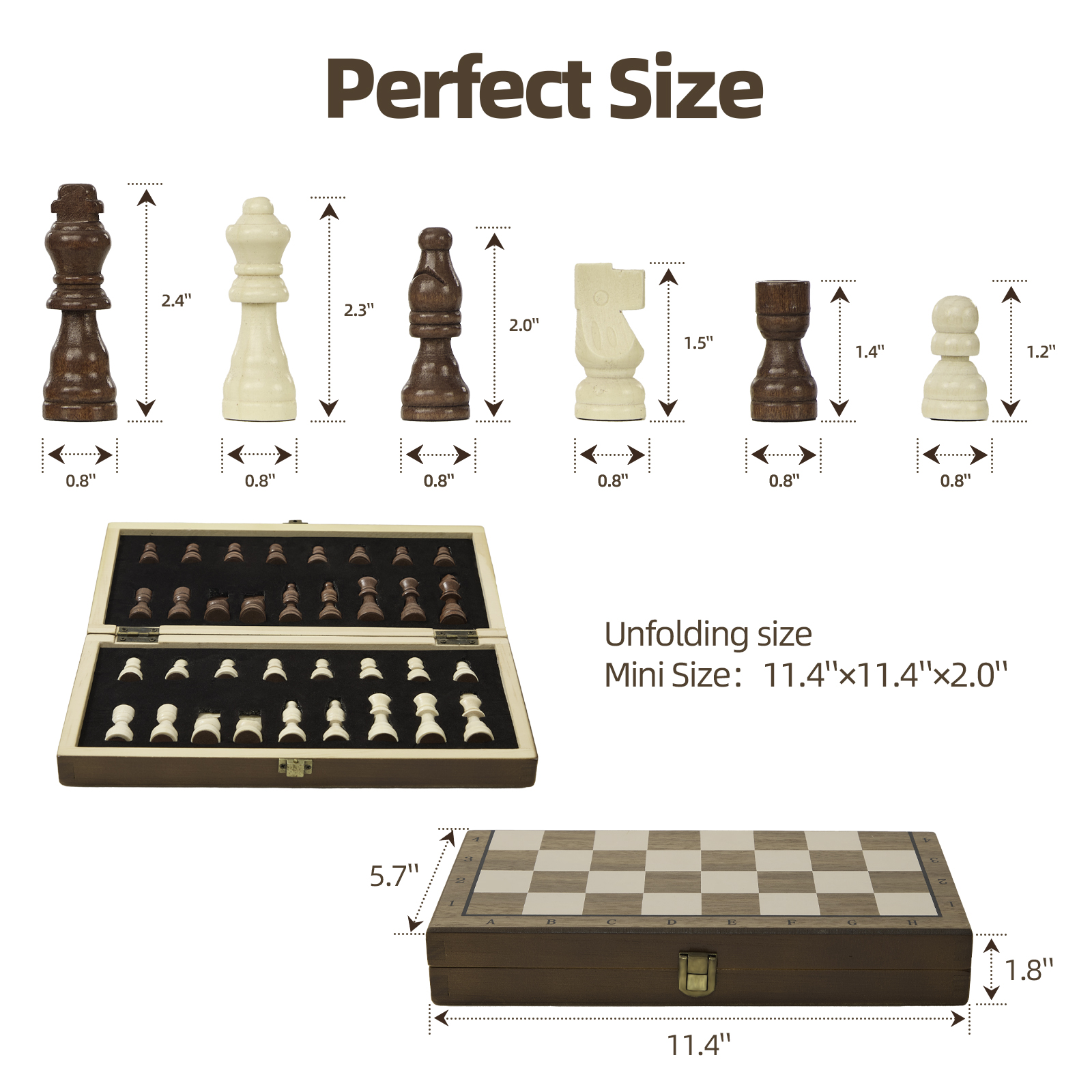 Chess Set,29x29cm Wooden Chess Board Set,Portable Travel Chess Set,Folding Chess Board With Magnetic Chess Pieces And Storage Slots,Traditional Chess Board Games For Kids Adults